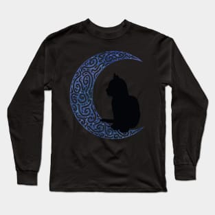 Moon and Cat Long Sleeve T-Shirt